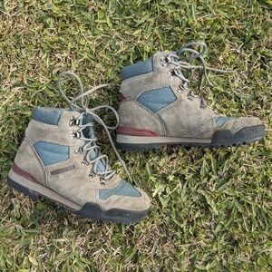Vtg 90s Merrell Hiking Boots Women's 7.5 Shadow Grey Blue Suede Canvas